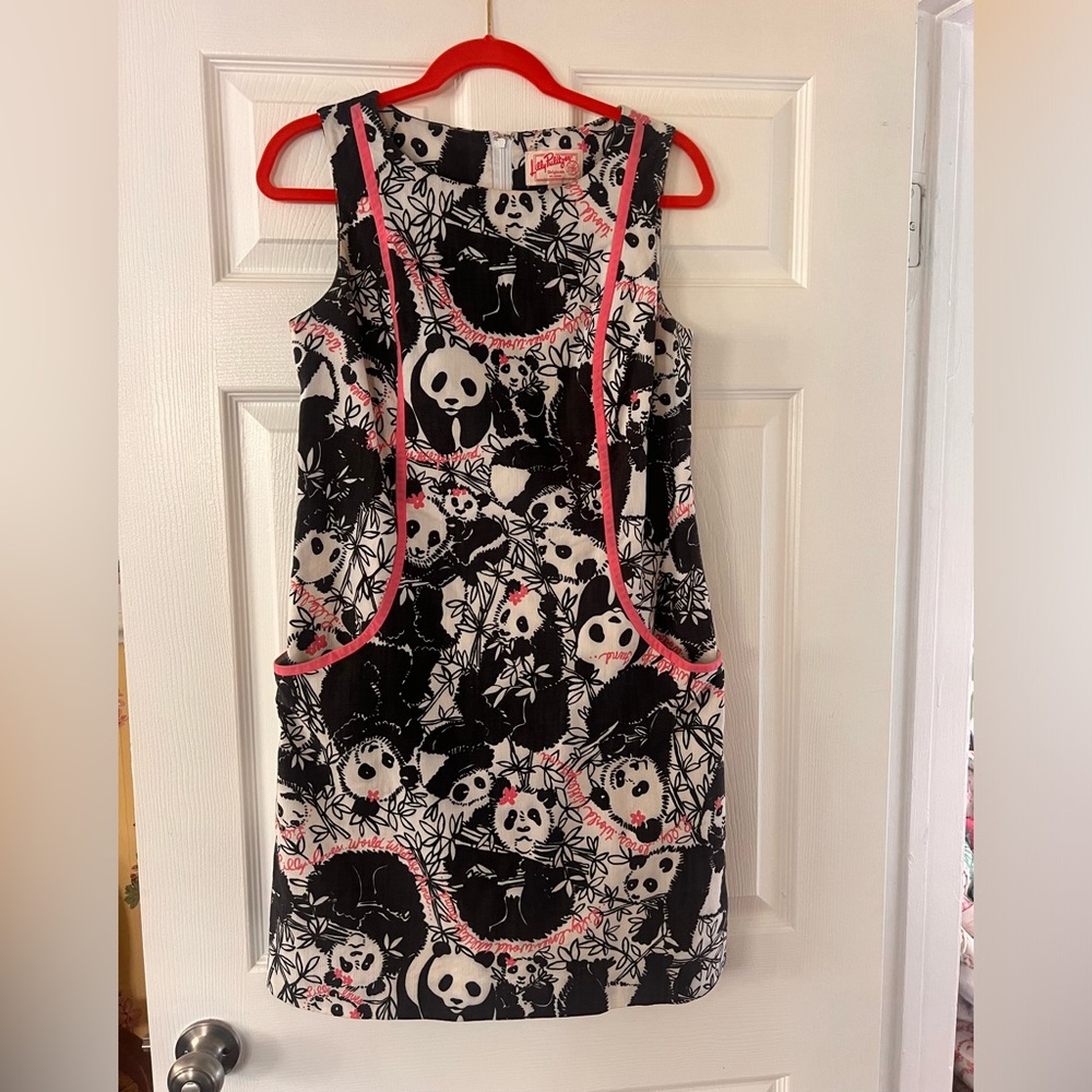 Lilly Pulitzer Originals Pandamonium Print Panda Print Shift Dress, 4